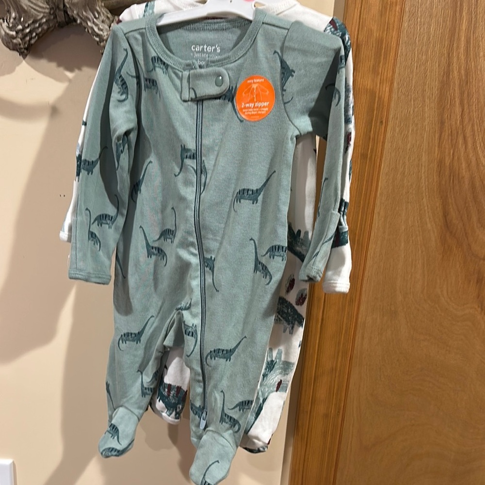 Carter's Green Footie One Piece with Enclosed Feet
